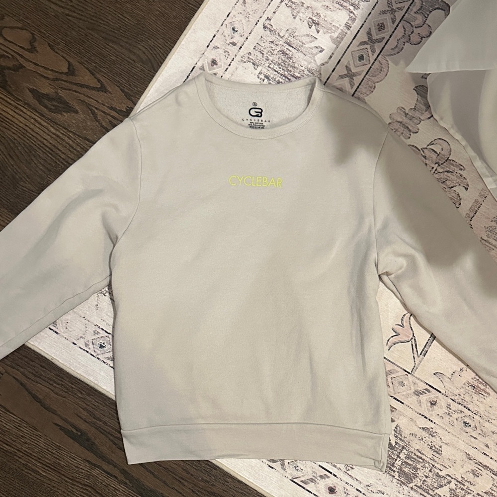 CycleBar Cream Sweatshirt with Yellow Logo
